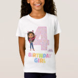 Gabby's Dollhouse 4th Birthday Girl T-shirt<br><div class="desc">Viel de vierde verjaardag van je kind met dit schattige Gabby's Dollhouse Birthday shirt!</div>