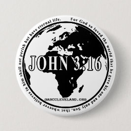 GABC John 3:16 Circulaire pin Ronde Button 7,6 Cm