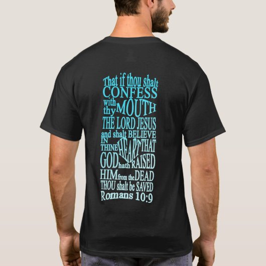 GABC WiM Romans 10:9 T zwart 1 T-shirt (Achterkant)