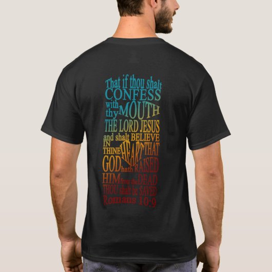 GABC WiM Romans 10:9 T zwart 2 T-shirt (Achterkant)