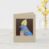 Gabe de westerne blauwvogelkaart kaart (Gele Bloem)