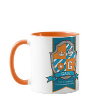 Gabe letter G embleem oranje turquoise naam beteke