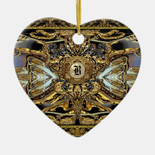 Gabey Victoria Monogram Keramisch Ornament (Voorkant)