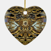 Gabey Victoria Monogram Keramisch Ornament (Achterkant)