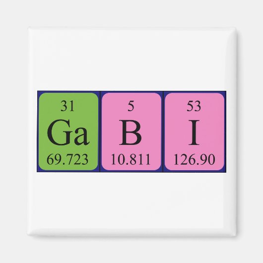 Gabi periodieke table name magnet (Voorkant)