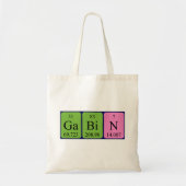 Gabin periodieke tabelnaam canvas tas (Voorkant)