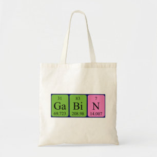 Gabin periodieke tabelnaam canvas tas