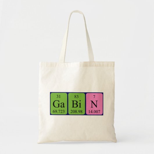 Gabin periodieke tabelnaam canvas tas (Voorkant)