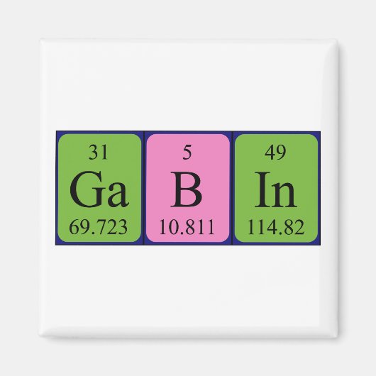 Gabin periodieke tabelnaam magnet (Voorkant)