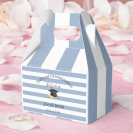 Gable Favor Box Blauwe Streep Afgestudeerd 2026 Bedankdoosjes