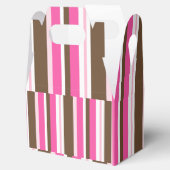 Gable Favor Box Brown & Pink Stripe Bedankdoosjes (Geopend)