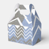 Gable Favor Box Bruin Blauw en Wit Bedankdoosjes (Voorkant Zijde)