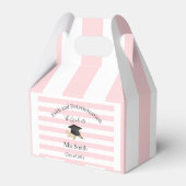 Gable Favor Box Pink Stripe Graduate 2026 Bedankdoosjes (Achterkant)