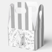 Gable Favor Box Polar Beer Streep Grijs Bedankdoosjes (Geopend)