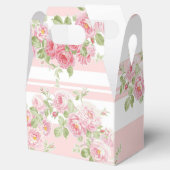 Gable Favor Box roze strepen en rozen Bedankdoosjes (Geopend)