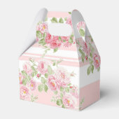 Gable Favor Box roze strepen en rozen Bedankdoosjes (Voorkant Zijde)