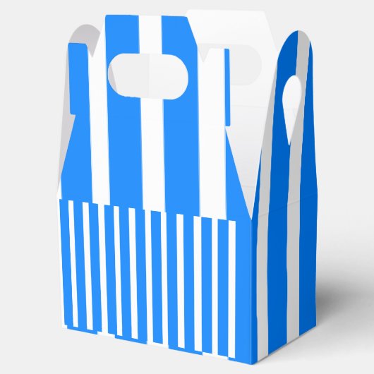 Gable Favor Box Streep Blauw en Wit Bedankdoosjes (Geopend)