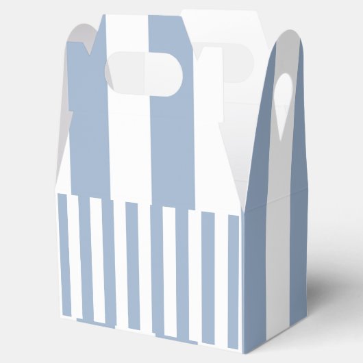 Gable Favor Box Streep Blauw en Wit Bedankdoosjes (Geopend)