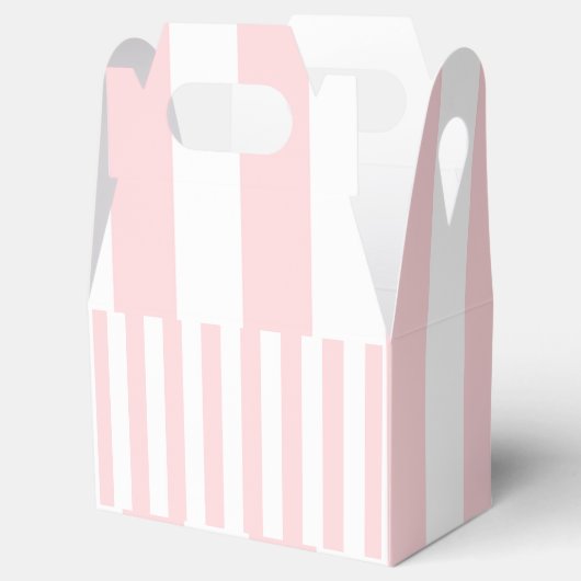 Gable Favor Box Streep Roze en Wit Bedankdoosjes (Geopend)