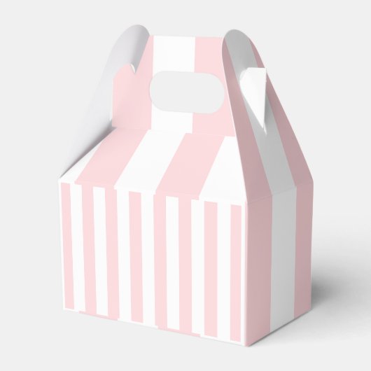 Gable Favor Box Streep Roze en Wit Bedankdoosjes (Voorkant Zijde)