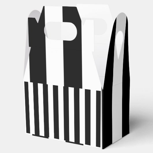 Gable Favor Box Streep Zwart-wit Bedankdoosjes (Geopend)