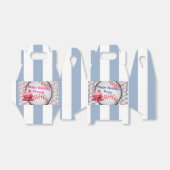 Gable Favor Box Stripe Blue and White Baseball Bedankdoosjes (Uitgevouwen)