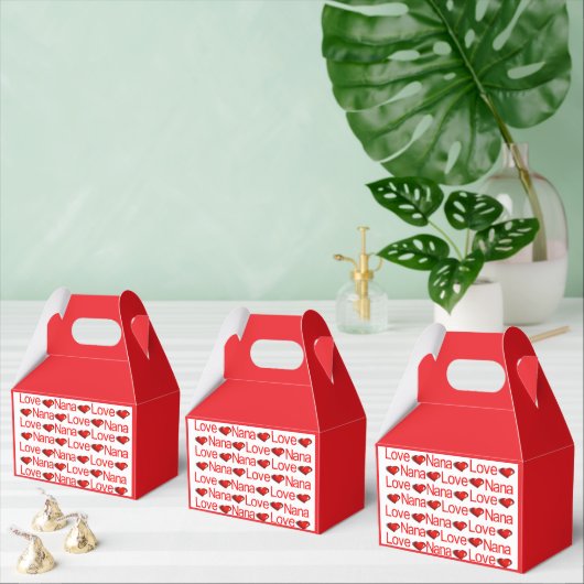 Gable Favor Box Valentijnsdag Liefde NanaRode Hart Bedankdoosjes (Meervoudige)