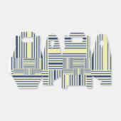Gable Favoriet Box Stripe Blauw en Wit Geel Bedankdoosjes (Uitgevouwen)
