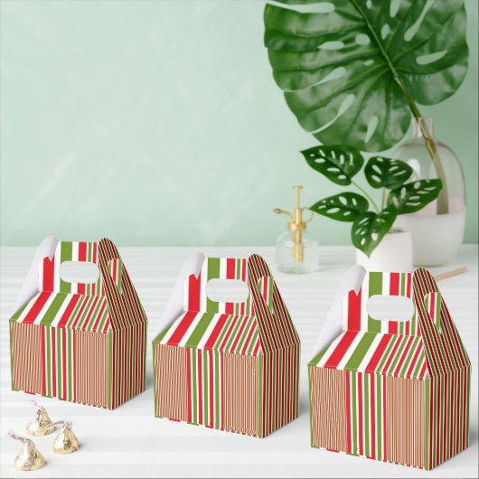 Gable Favoriet Box Stripe Rood Groen Wit Bedankdoosjes (Meervoudige)