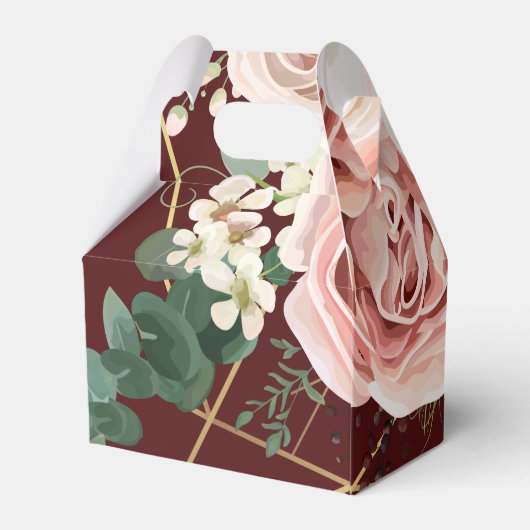 Gable Paper Favor Box Geometric Garden Roos Bedankdoosjes (Achterkant)