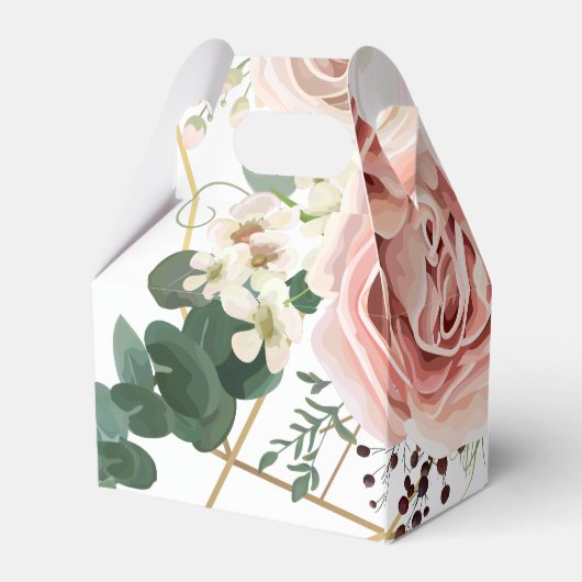 Gable Paper Favor Box Geometrische tuin Roos Anemo Bedankdoosjes (Achterkant)