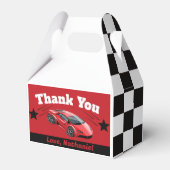 Gable Red Sports Race Car Theren Birthday Bedankdoosjes (Voorkant Zijde)