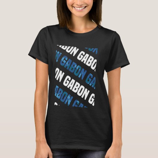 Gabon Camo Pattern Blue Camouflage T-shirt (Voorkant)
