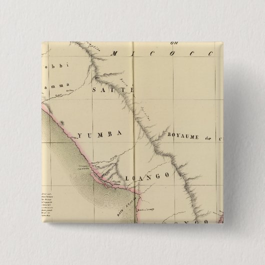 Gabon, Congo 38 Vierkante Button 5,1 Cm (Voorkant)