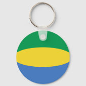 Gabon Fisheye Flag Sleutelhanger (Voorkant)
