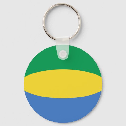 Gabon Fisheye Flag Sleutelhanger (Voorkant)