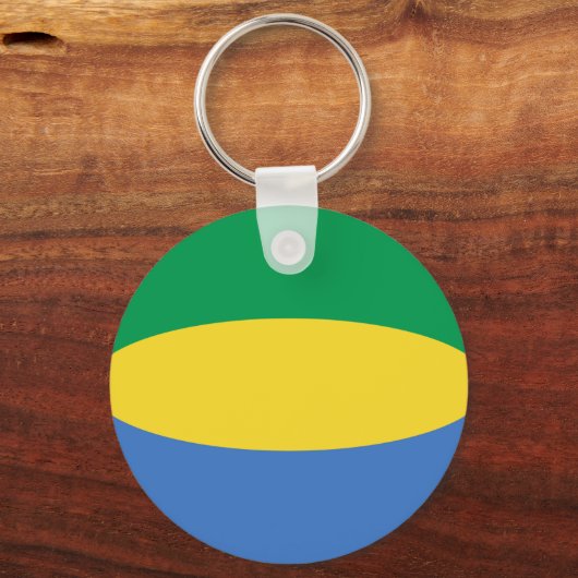 Gabon Fisheye Flag Sleutelhanger (Voorkant)