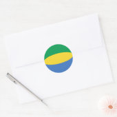 Gabon Fisheye Vlag Sticker (Envelop)