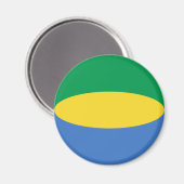 Gabon Fisheye Vlagmagneet Magneet (Voorkant / Achterkant)