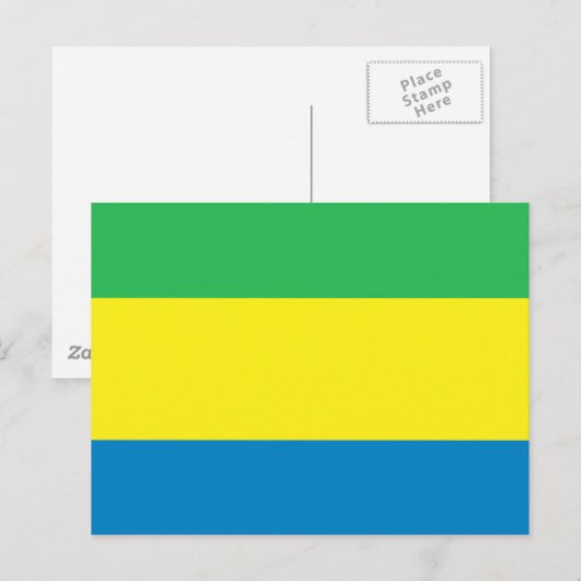 Gabon Flag Briefkaart (Voorkant / Achterkant)