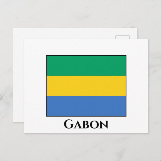 Gabon Flag Briefkaart (Voorkant / Achterkant)