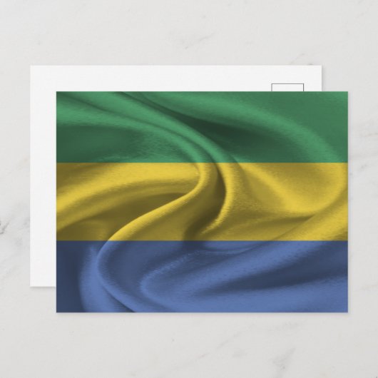 Gabon Flag Briefkaart (Voorkant / Achterkant)