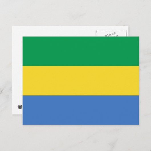 Gabon Flag Briefkaart (Voorkant / Achterkant)
