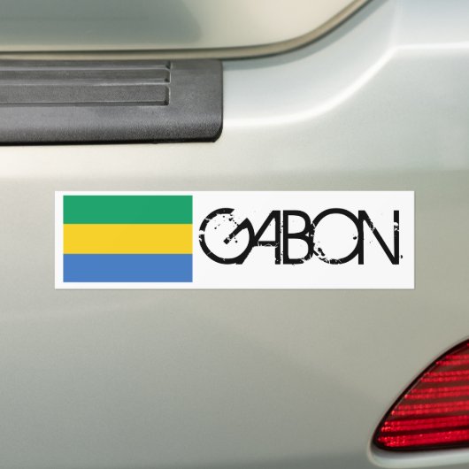 Gabon Flag Bumpersticker (Op auto)