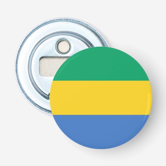 Gabon Flag Button Flesopener (Voorkant)