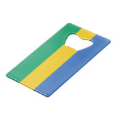 Gabon Flag Creditkaart Flessenopener (Voorkant Gekanteld)