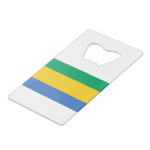 Gabon Flag Creditkaart Flessenopener (Voorkant Gekanteld)