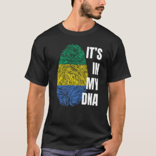 Gabon Flag Dna Fingerprint Black History Maand 1 T-shirt