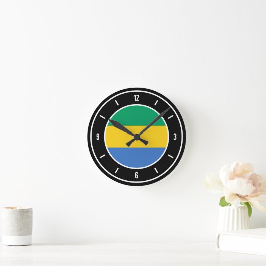 Gabon Flag Elegant Ronde Klok (Huis)