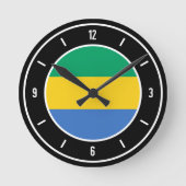 Gabon Flag Elegant Ronde Klok (Voorkant)